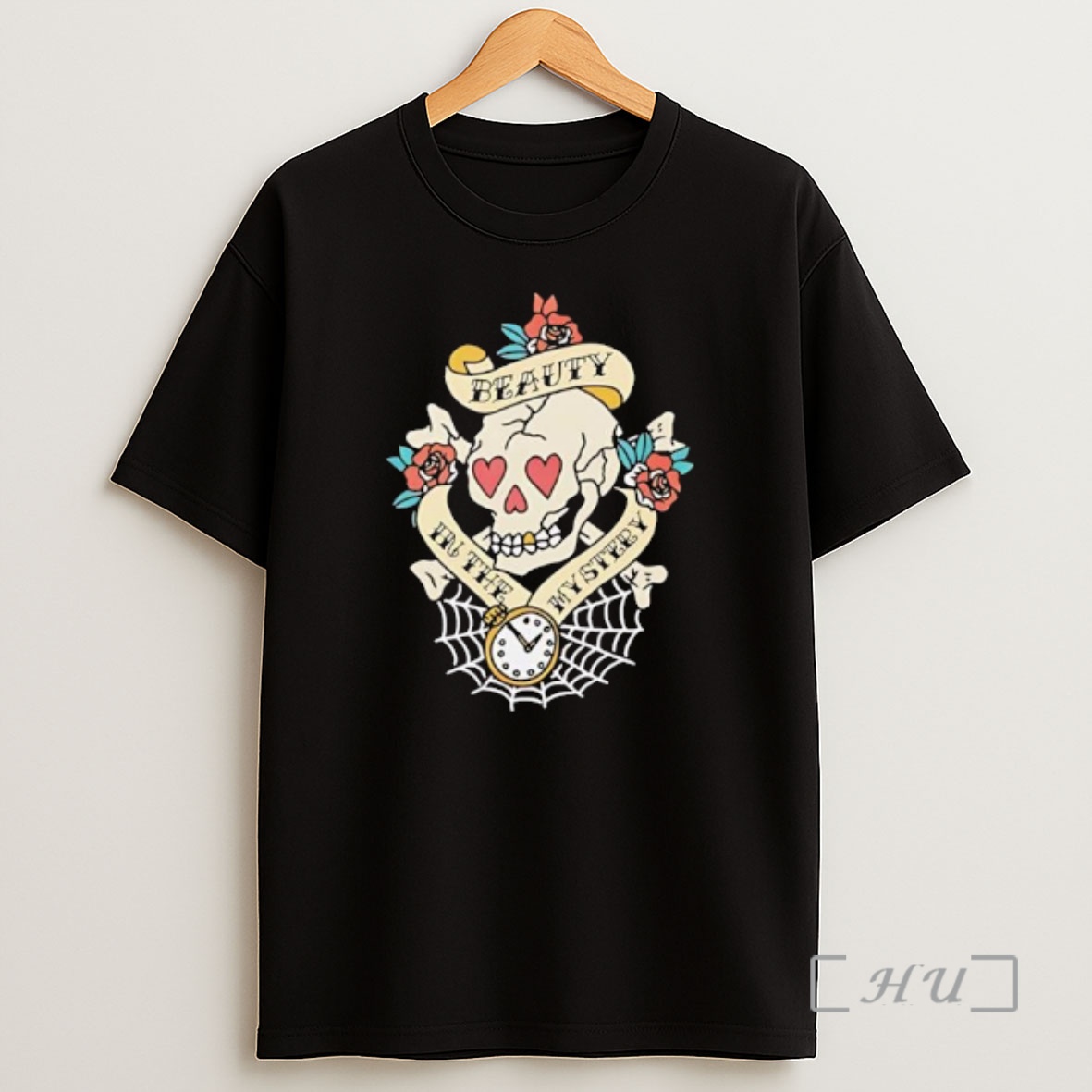 Officials Beauty In The Mystery Tattoo Skull Rose Graphic Shirt Sweatshirt Tee