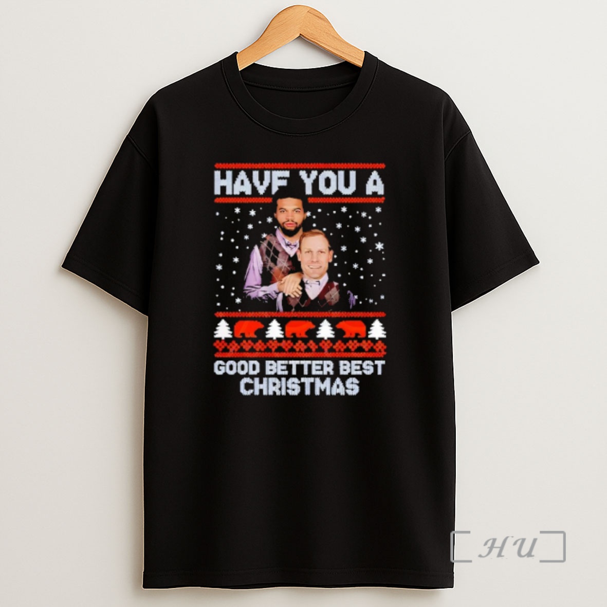 Officials Ben Johnson And Caleb Williams Good Better Best Christmas Football Ugly Pattern Shirt Sweatshirt Tee