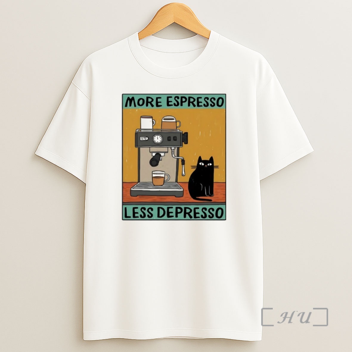 Officials Black Cat More Espresso Less Depresso Shirt Sweatshirt Tee