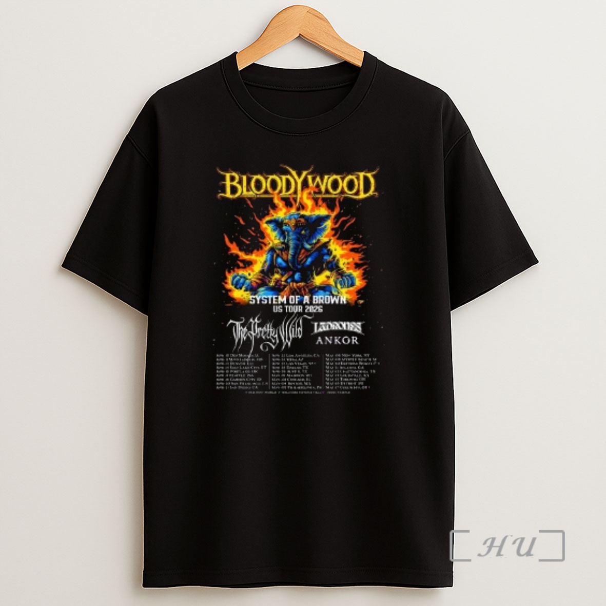 Officials Bloodywood Usa Tour Spring 2026 Circle Black Shirt Sweatshirt Tee