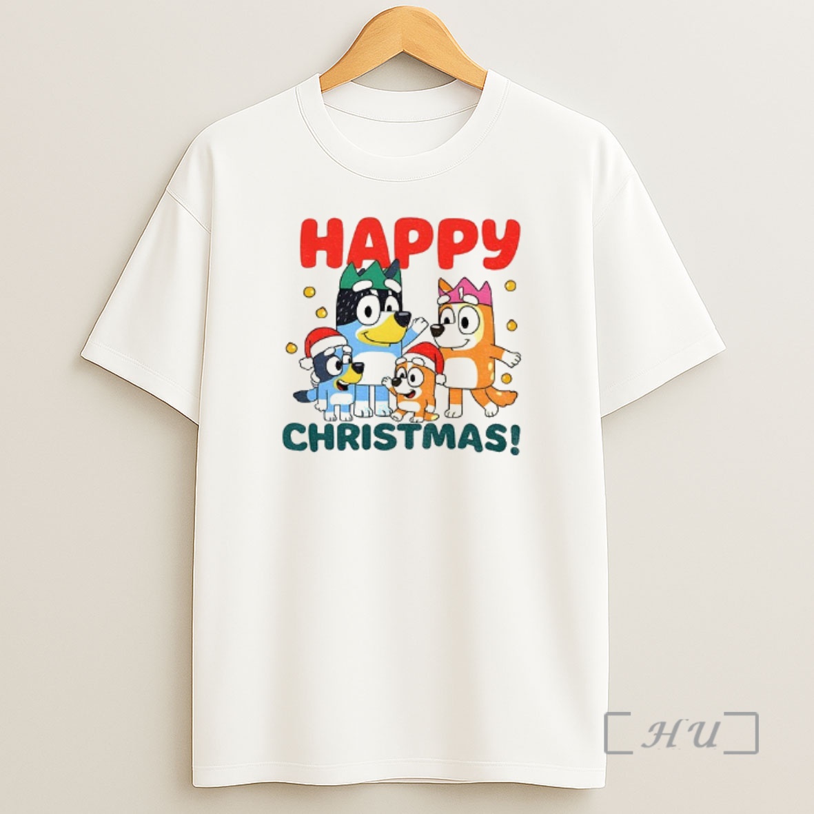 Officials Bluey Family Santa Hat Happy Christmas Premium Shirt Sweatshirt Tee