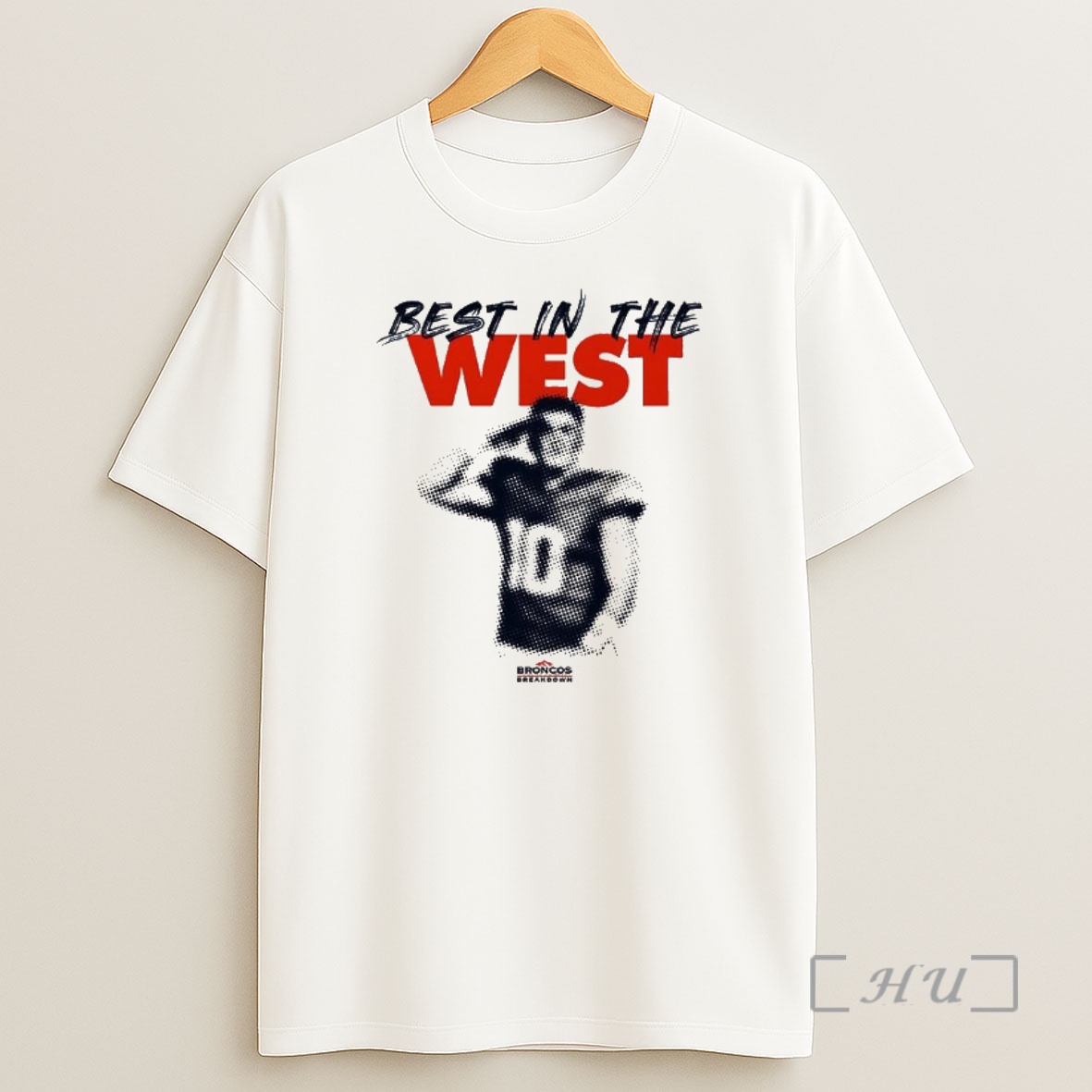 Officials Bo Nix Denver Broncos Best In The West Champs Halftone Shirt Sweatshirt Tee