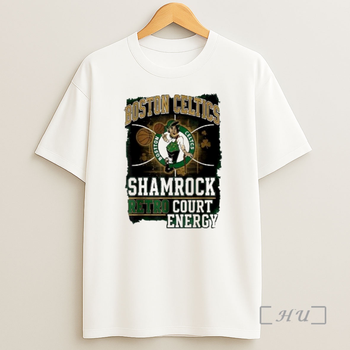 Officials Boston Celtics Shamrock Retro Court Energy Graphic Shirt Sweatshirt Tee