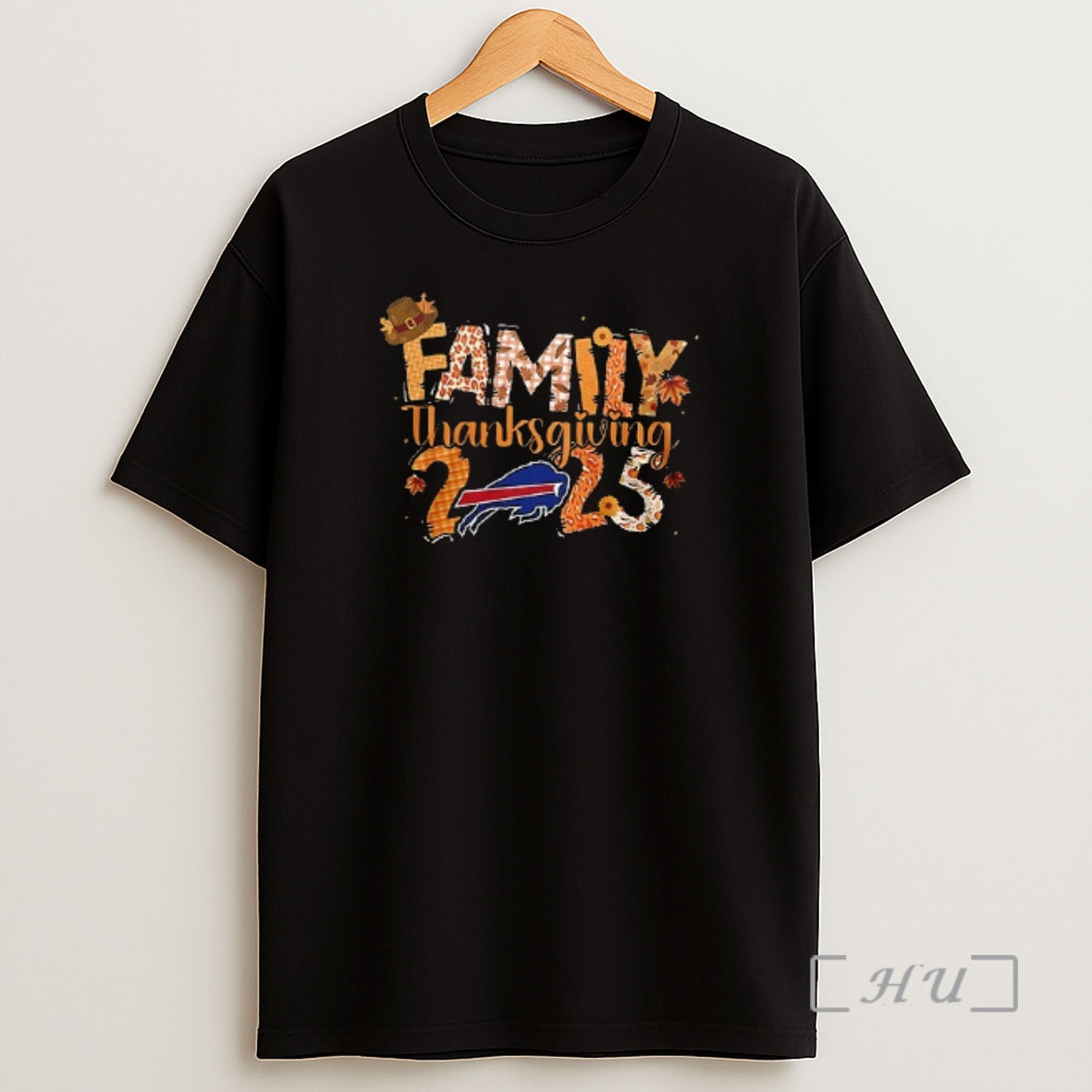 Officials Buffalo Bills X Family Thanksgiving Turkey Double Sided Graphic Shirt Sweatshirt Tee