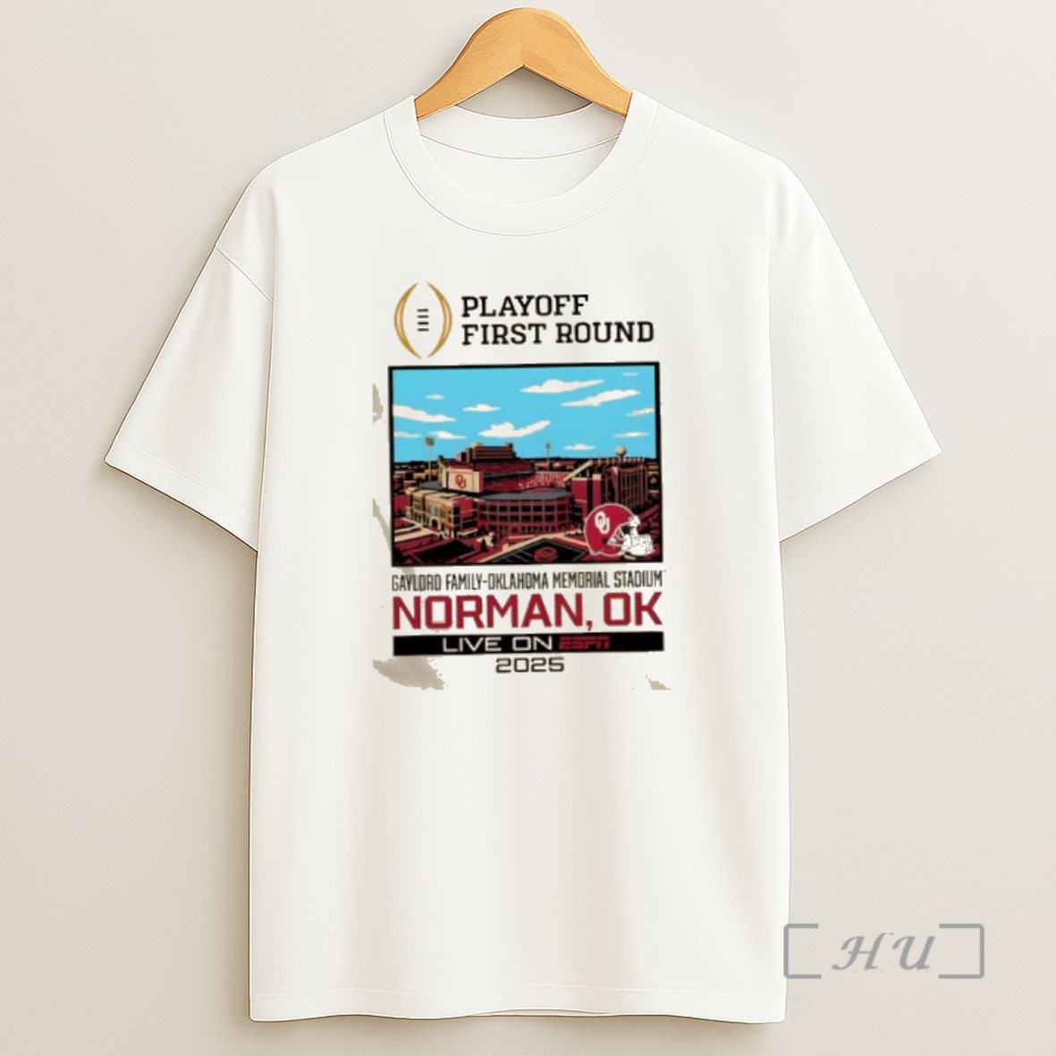 Officials Cfp Playoff First Round 25 26 Oklahoma 1st Round Live From Gaylord Family Oklahoma Memorial Stadium Shirt Sweatshirt Tee