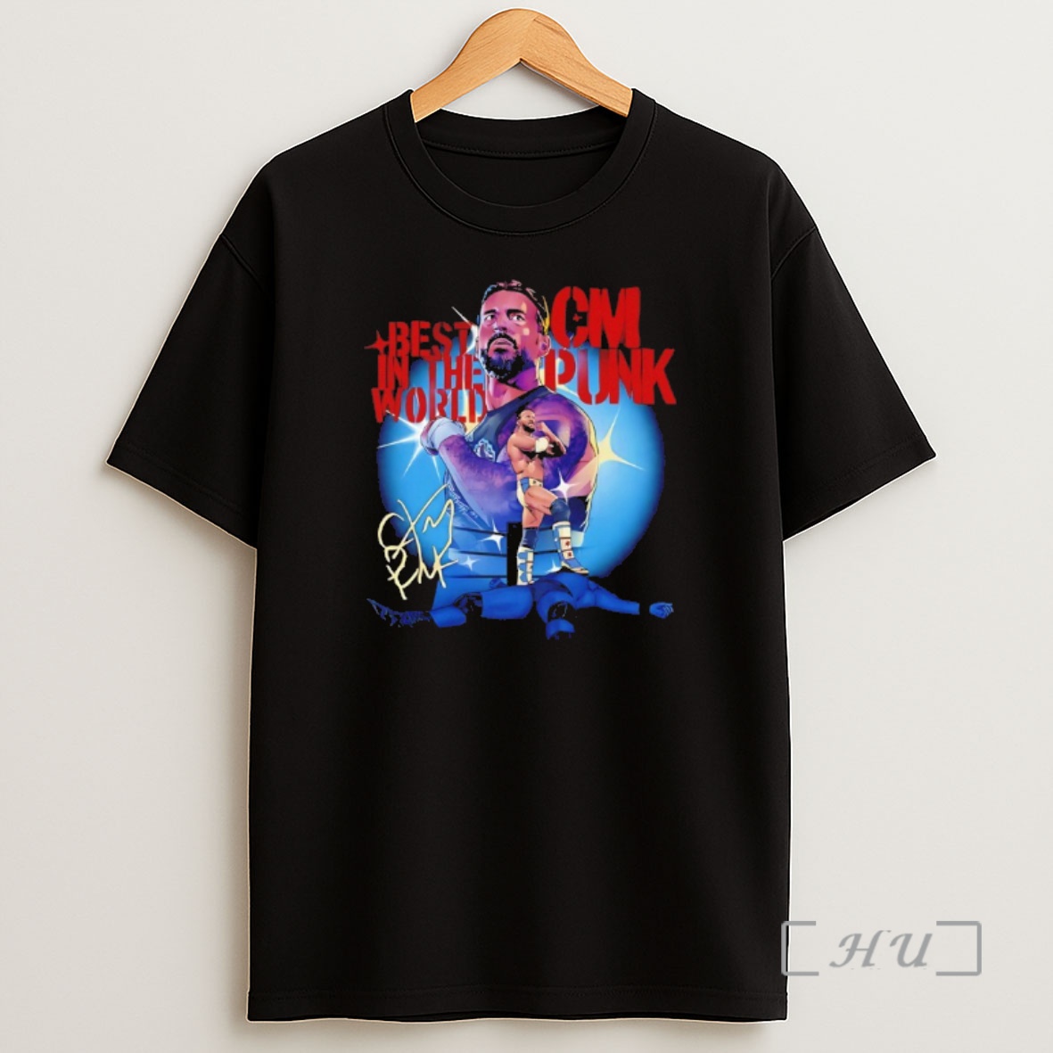 Officials Cm Punk Best In The World Stencil Signature Shirt Sweatshirt Tee