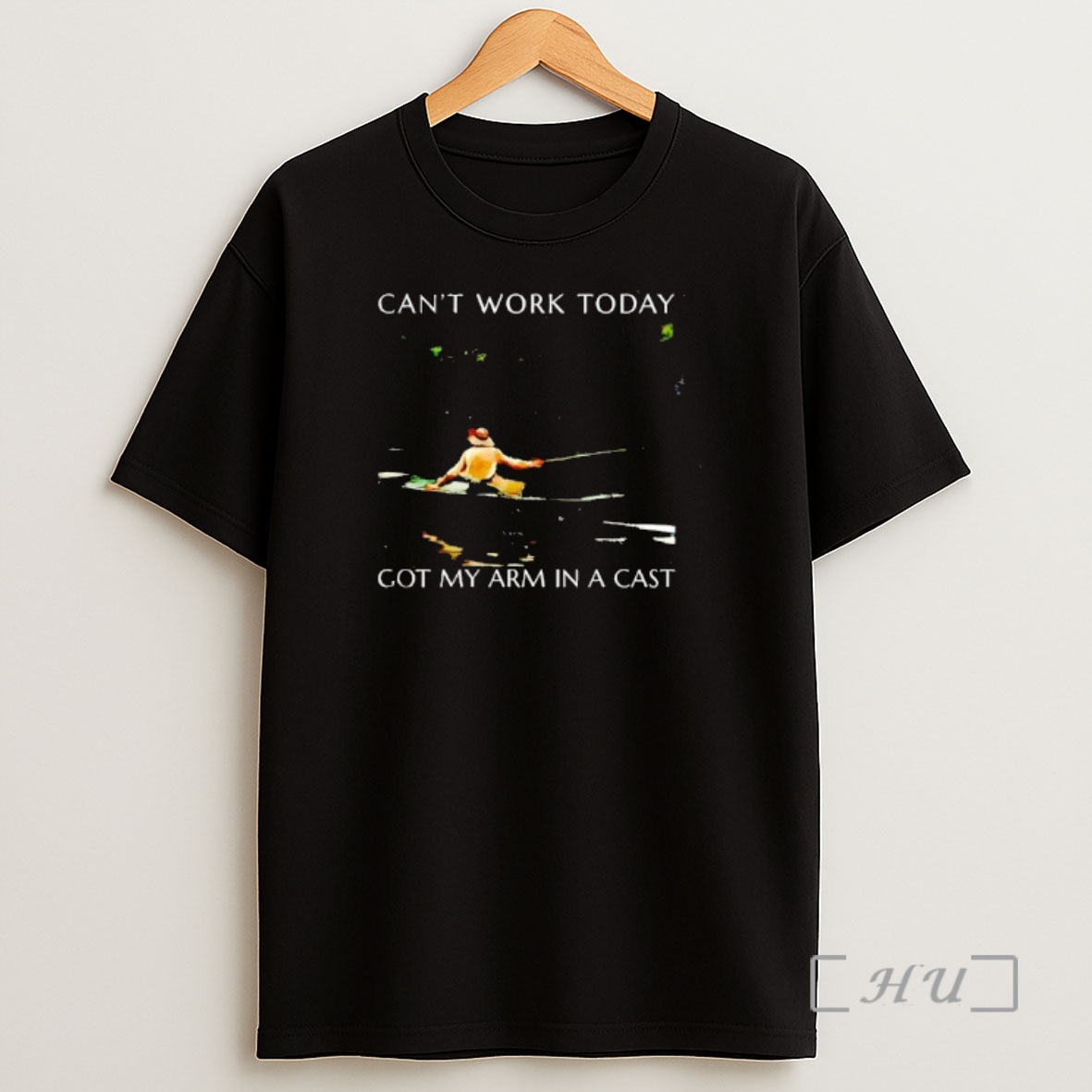 Officials Cant Work Today Got My Arm In A Cast Fishing Scene Graphic Shirt Sweatshirt Tee