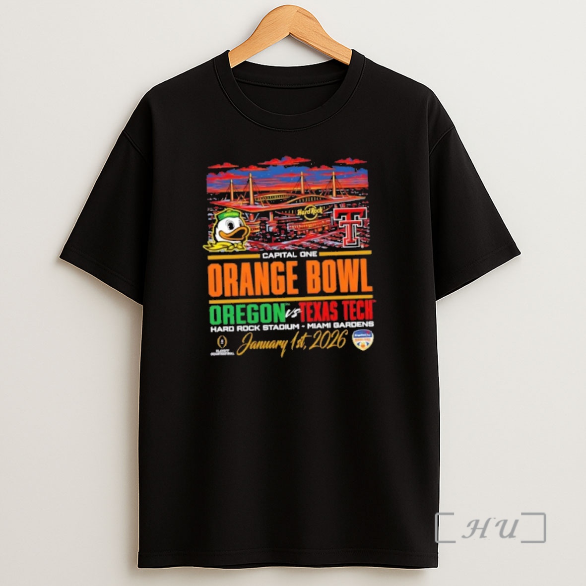 Officials Capital One Orange Bowl Oregon Ducks Vs Texas Tech Red Raiders Hard Rock Stadium Miami Gardens January 1st 2026 Shirt Sweatshirt Tee