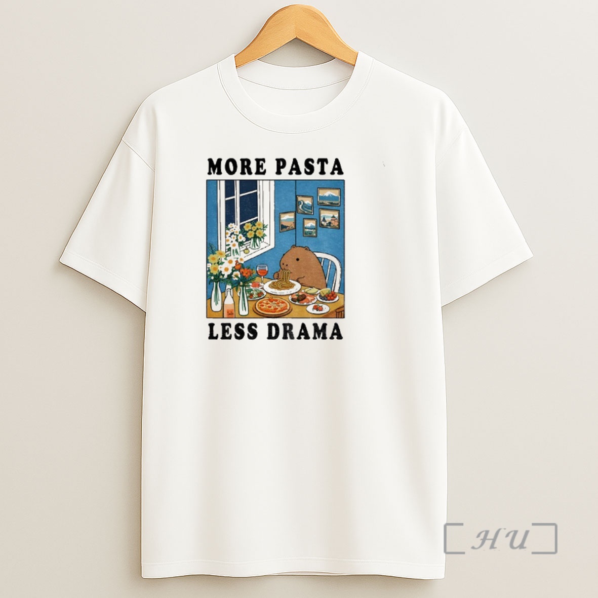 Officials Capybara More Pasta Less Drama Shirt Sweatshirt Tee