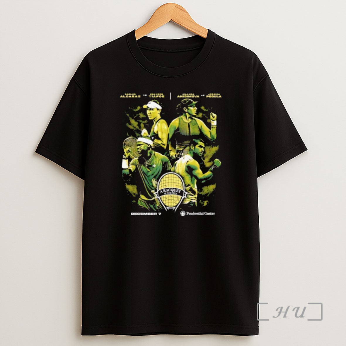 Officials Carlos Alcaraz Vs Frances Tiafoe And Amanda Anisimova Vs Jessica Pegula 2025 A Racquet At The Rock Premium Shirt Sweatshirt Tee
