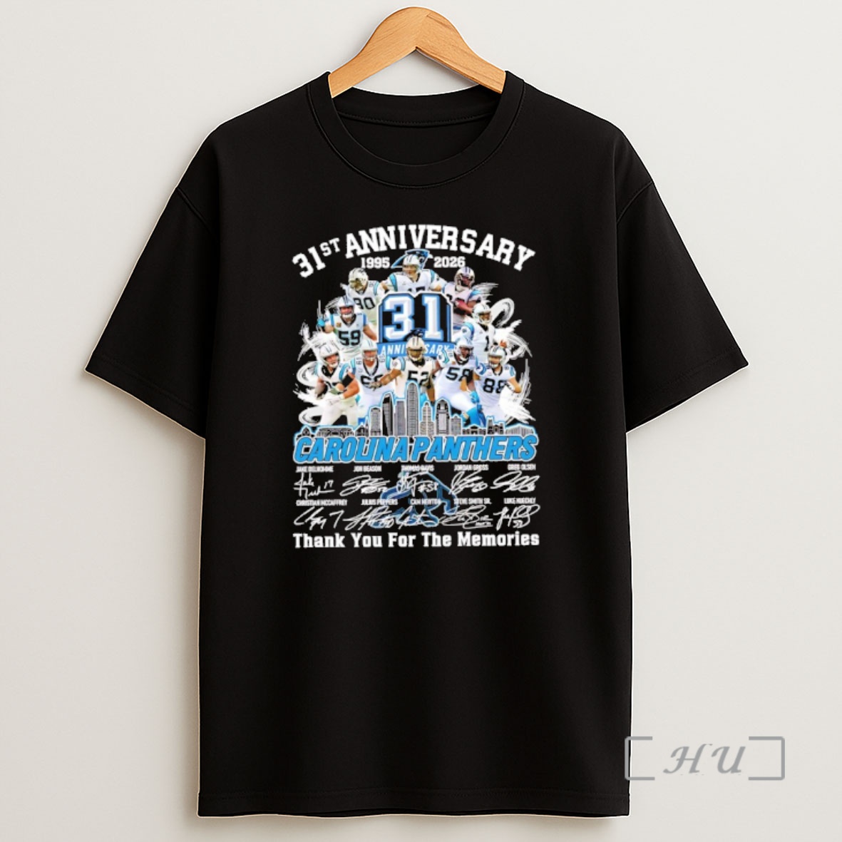Officials Carolina Panthers 31st Anniversary 1995 2026 Thank You For The Memories Signatures Shirt Sweatshirt Tee
