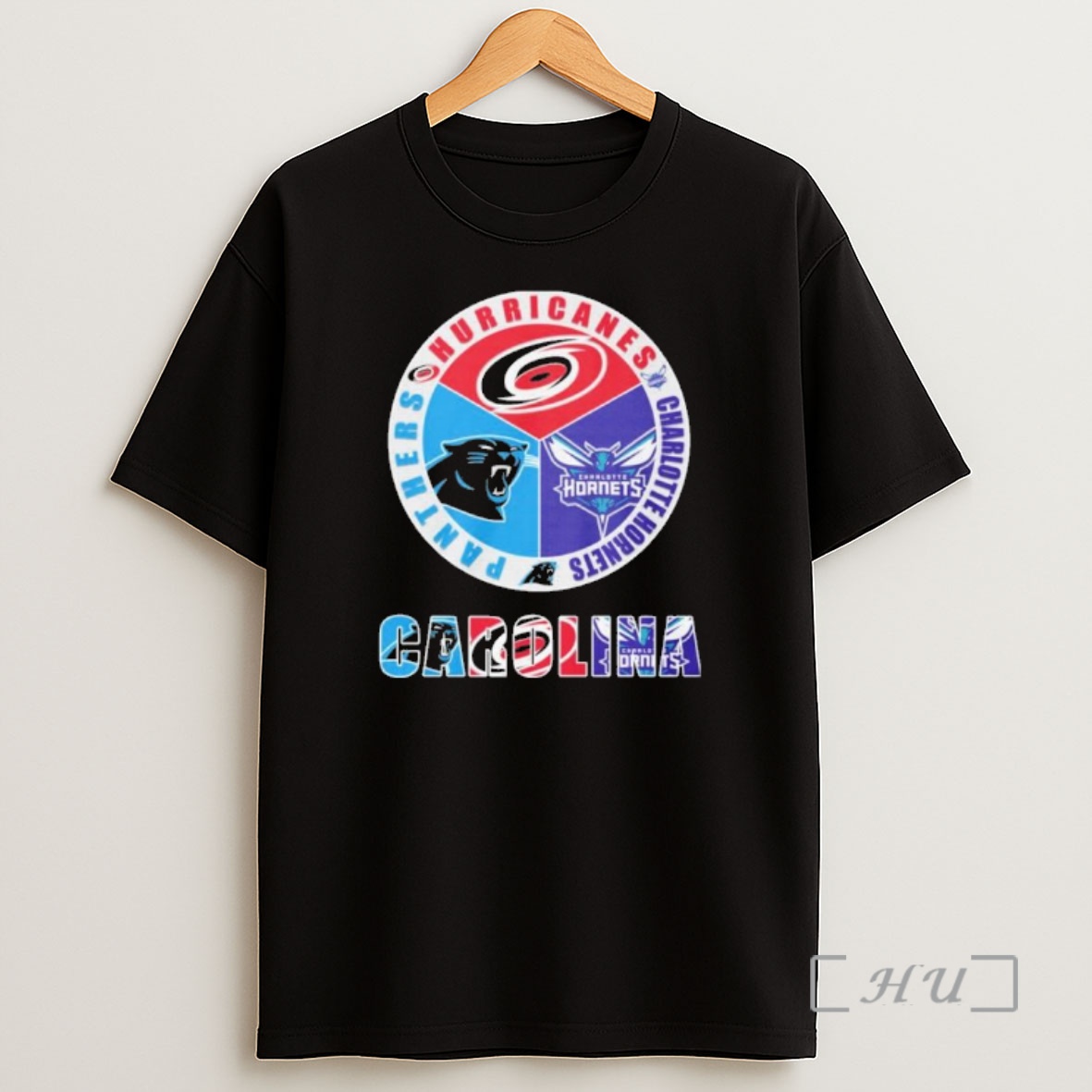 Officials Carolina Sports Teams 2025 Hurricanes Charlotte Hornets And Panthers Logo Premium Shirt Sweatshirt Tee