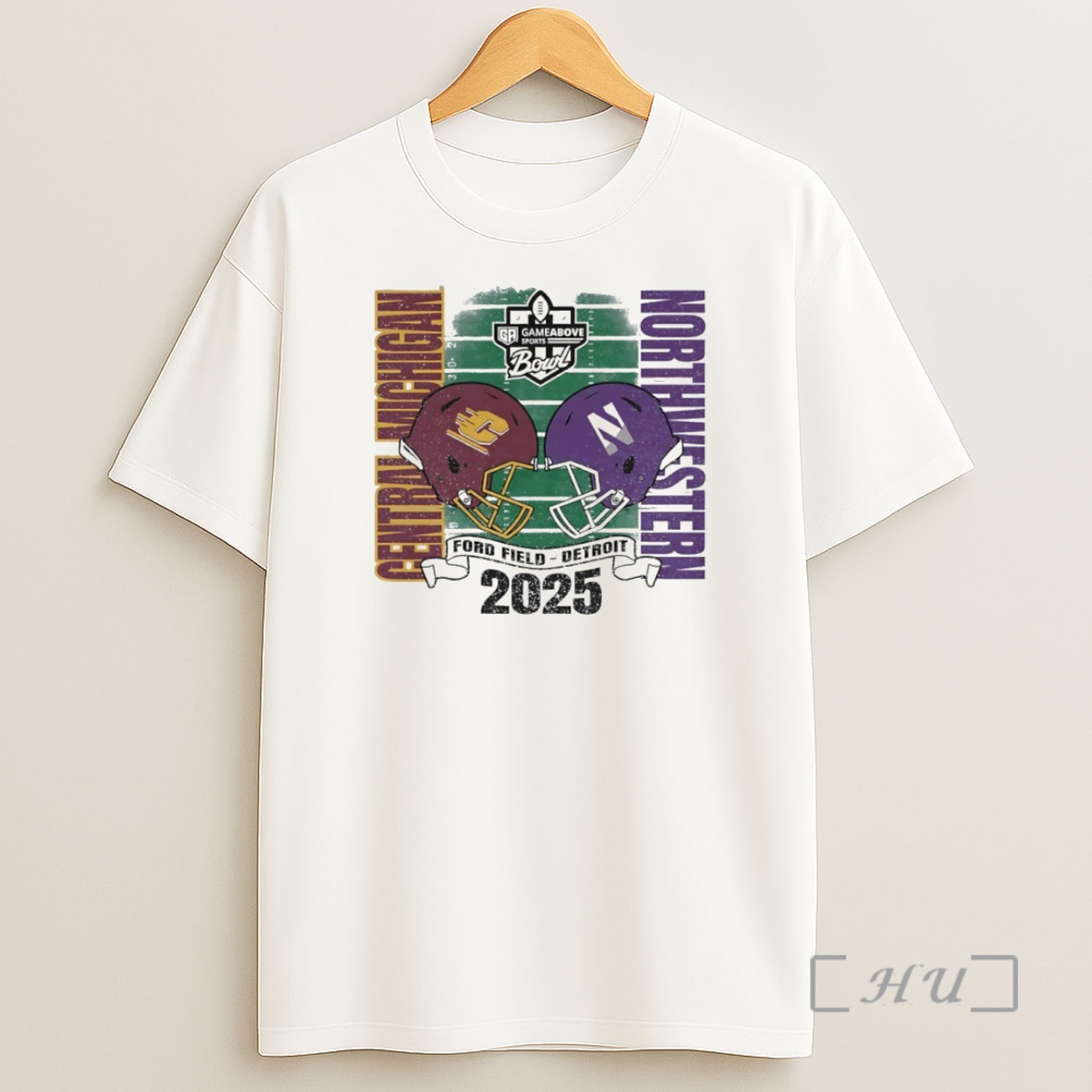 Officials Central Michigan Chippewas Vs Northwestern Wildcats 2025 Game Above Sports Bowl Helmet Circle Shirt Sweatshirt Tee