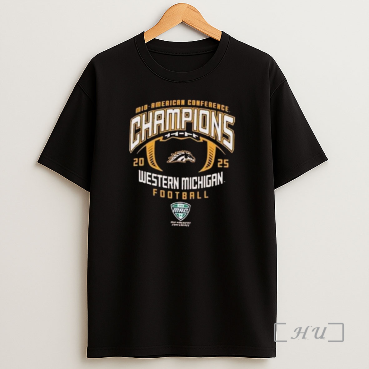 Officials Champion Western Michigan Broncos Brown 2025 Football Mac Conference Champs Circle Black Shirt Sweatshirt Tee