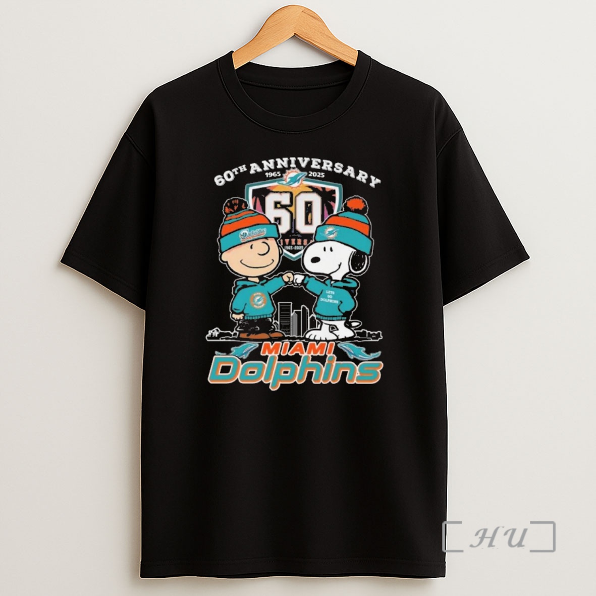 Officials Charlie Brown And Snoopy X Miami Dolphins 60th Anniversary 1965 2025 Shirt Sweatshirt Tee