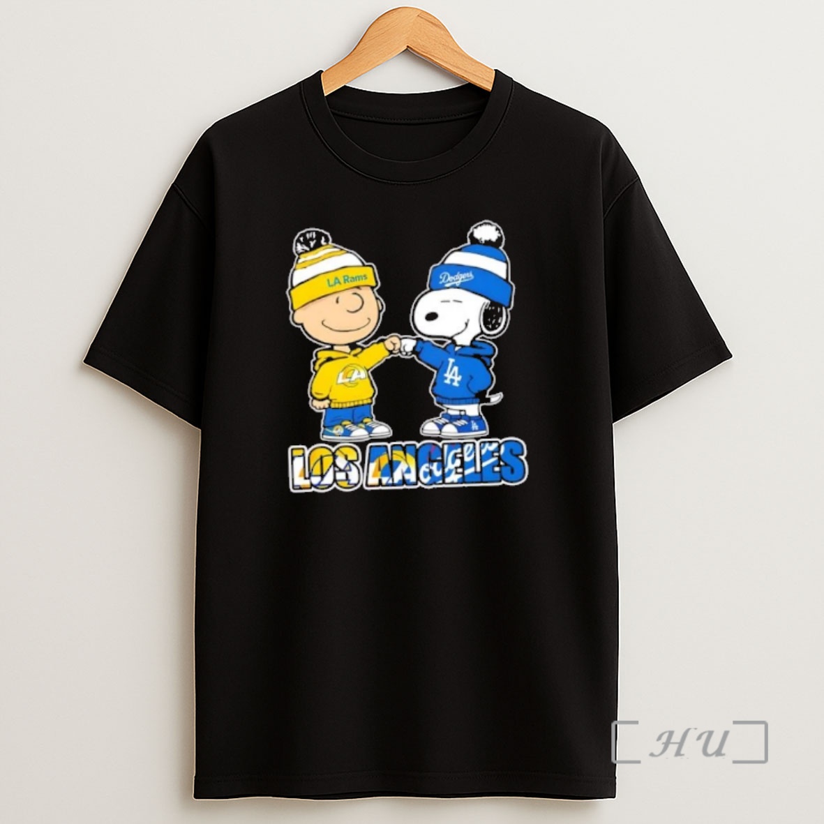 Officials Charlie Brown Fist Bump Snoopy Los Angeles Sports Rams X Dodgers Shirt Sweatshirt Tee