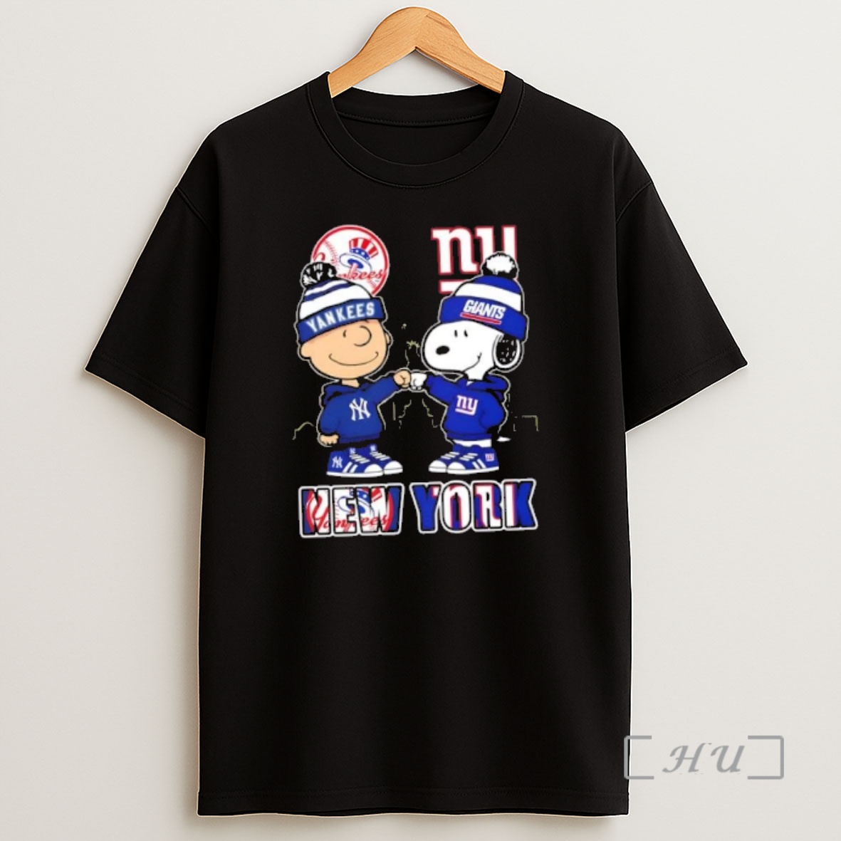 Officials Charlie Brown Fist Bump Snoopy New York City Sports Yankees X Giants Skyline Shirt Sweatshirt Tee