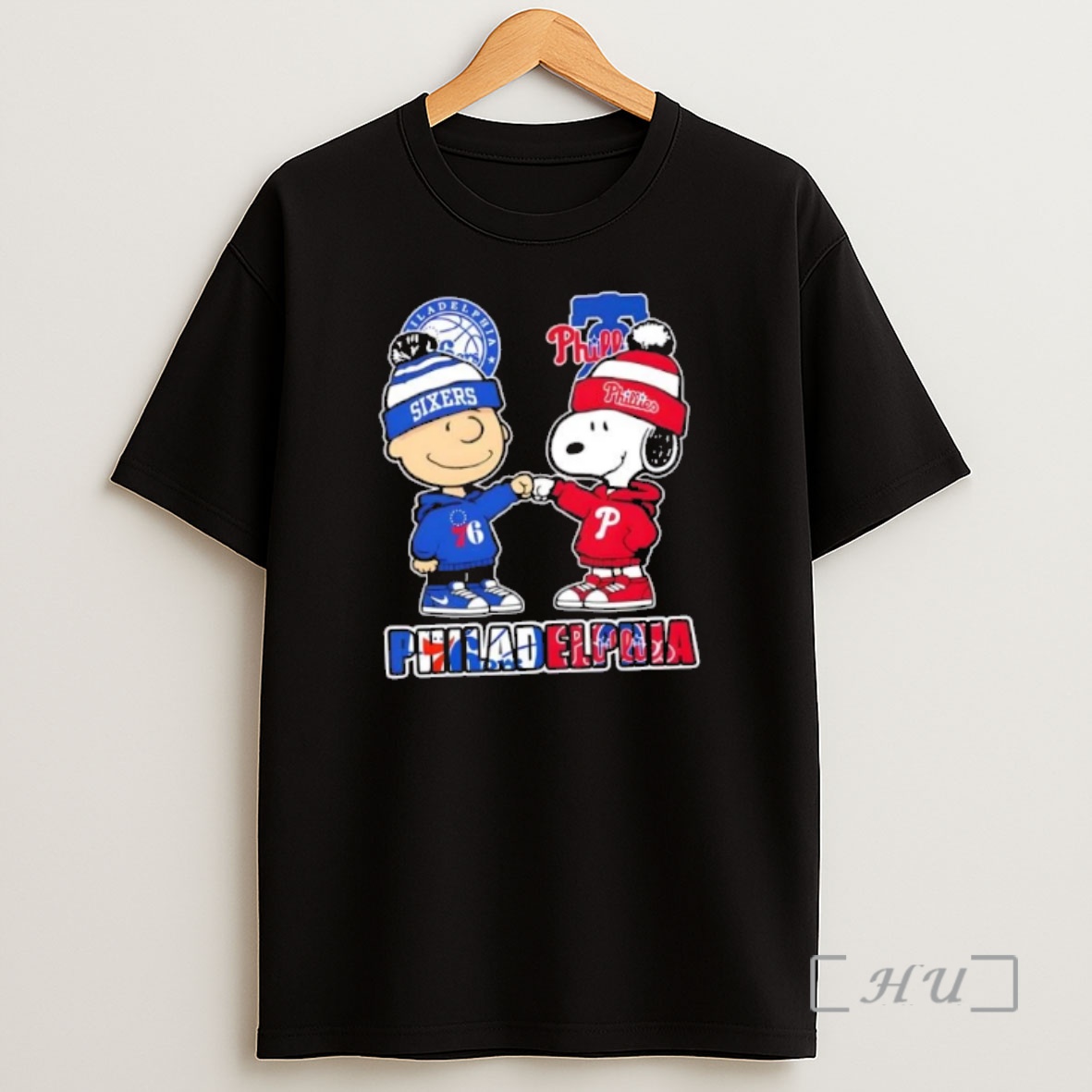 Officials Charlie Brown Fist Bump Snoopy Philadelphia City Sports 76ers X Phillies Shirt Sweatshirt Tee