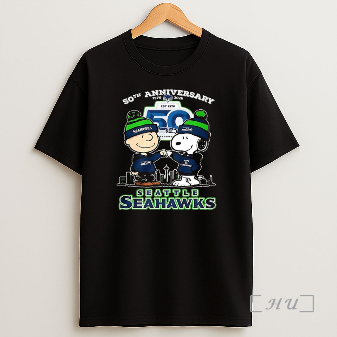 Officials Charlie Brown Touch Hand Snoopy X Seattle Seahawks 50th Anniversary 1976 2026 Shirt Sweatshirt Tee