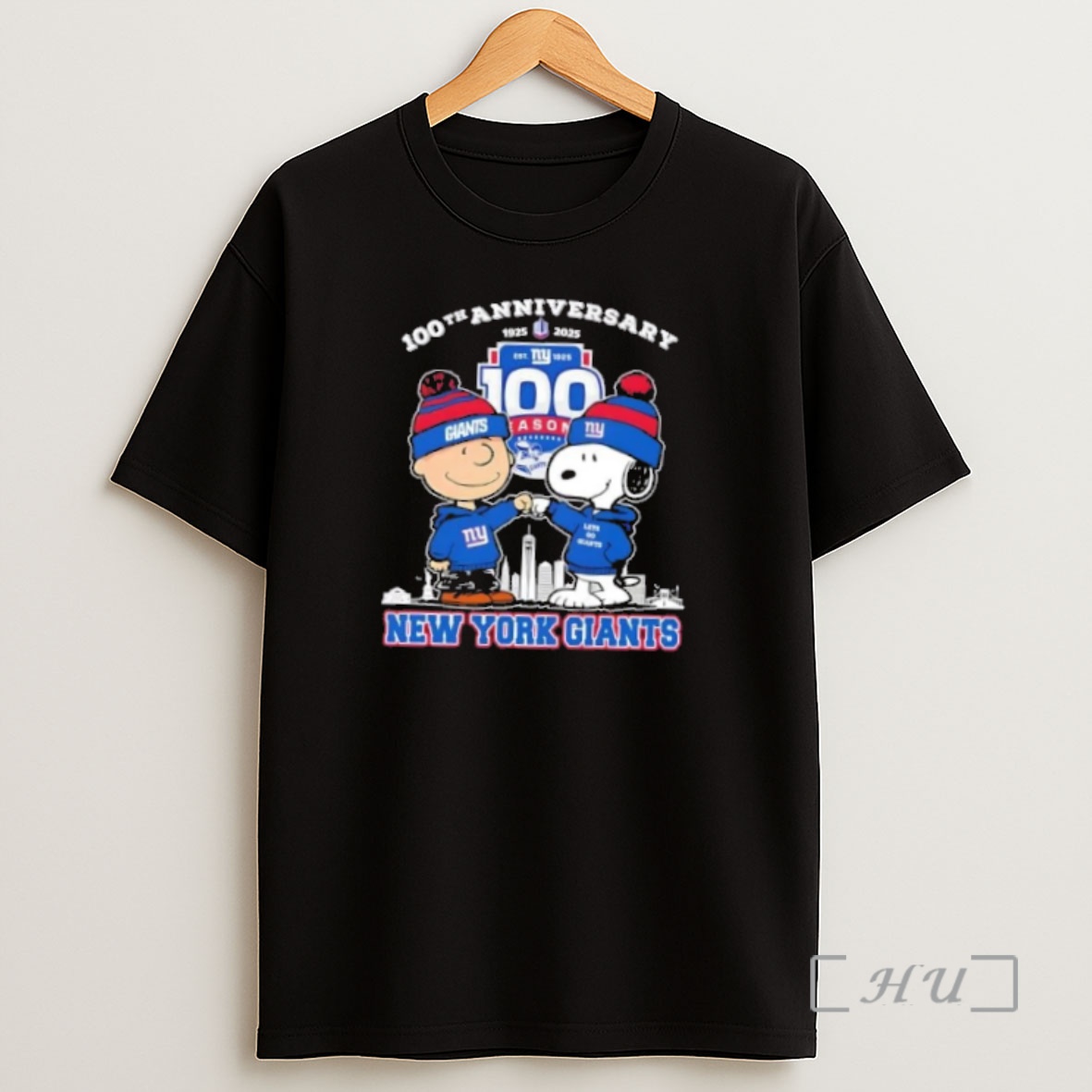 Officials Charlie Brown X Snoopy 100th Anniversary 1925 2025 New York Giants Football Shirt Sweatshirt Tee