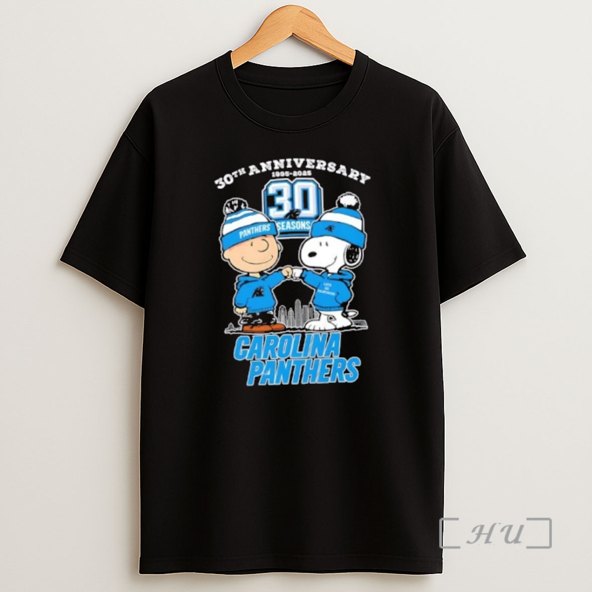 Officials Charlie Brown X Snoopy 30th Anniversary 1995 2025 Carolina Panthers Skyline Shirt Sweatshirt Tee