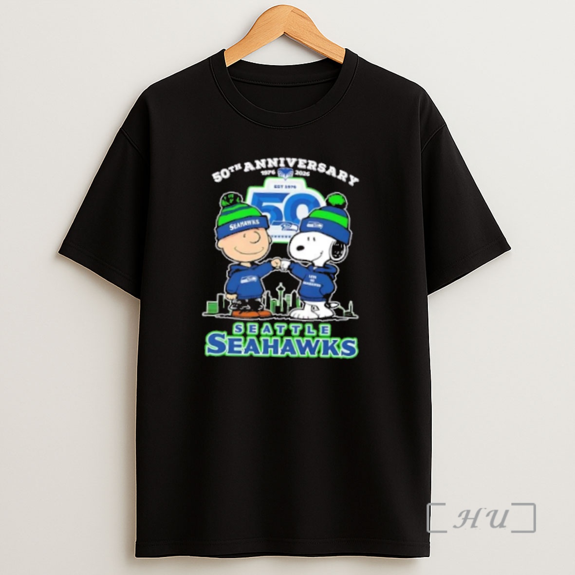 Officials Charlie Brown X Snoopy 50th Anniversary 1976 2026 Seattle Seahawks Football Shirt Sweatshirt Tee