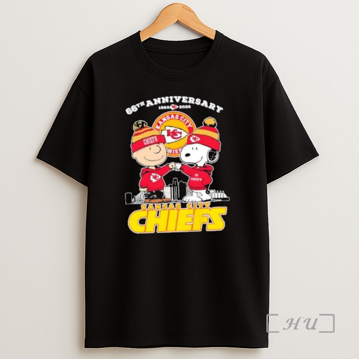 Officials Charlie Brown X Snoopy 66th Anniversary 1960 2026 Kansas City Chiefs Skyline Shirt Sweatshirt Tee