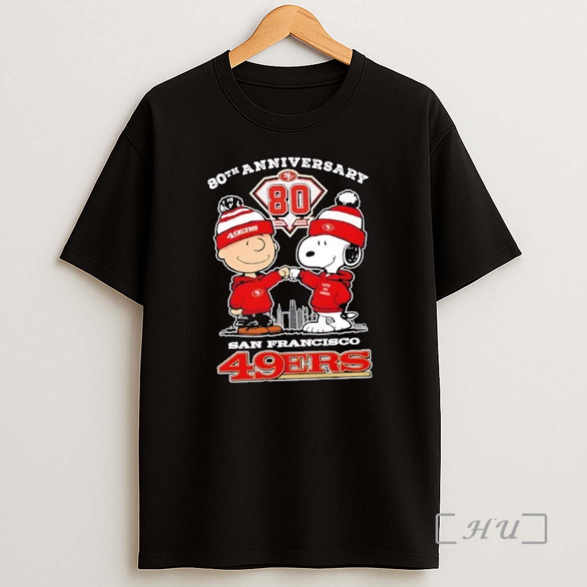 Officials Charlie Brown X Snoopy 80th Anniversary 1946 2026 San Francisco 49ers Skyline Shirt Sweatshirt Tee
