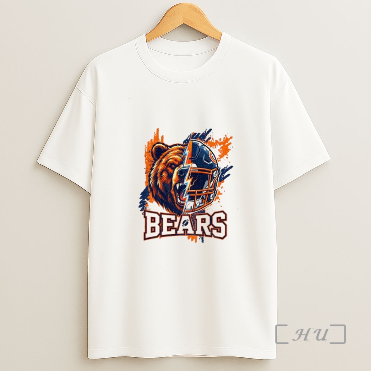Officials Chicago Bears Football Helmet X Mascot Grizzly Mascot Splatter Shirt Sweatshirt Tee