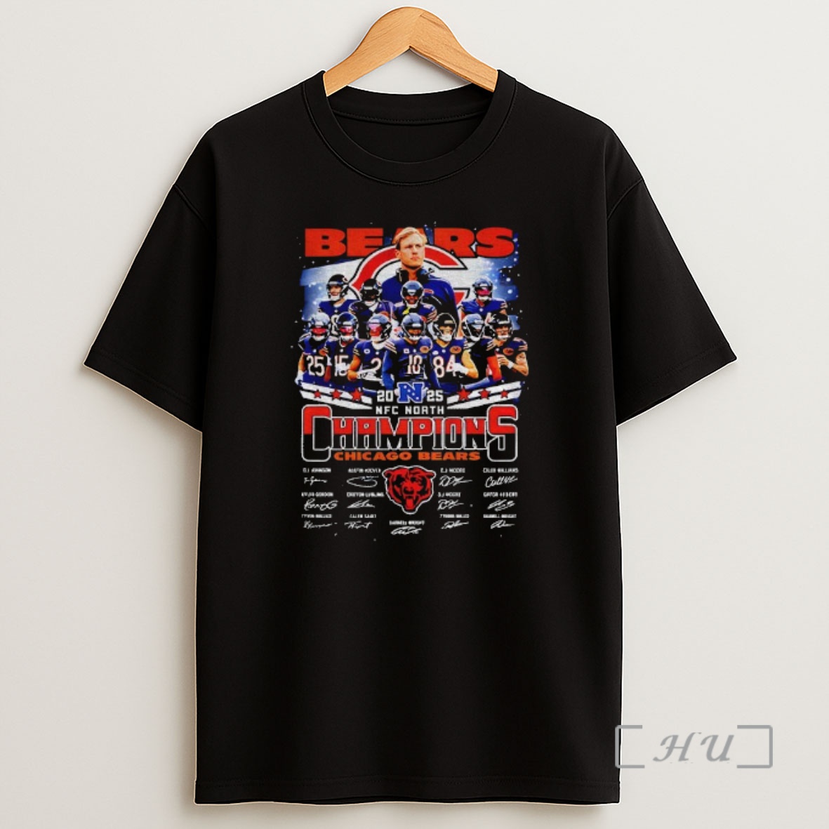 Officials Chicago Bears Nfc North Champions Division 2025 Signatures Shirt Sweatshirt Tee