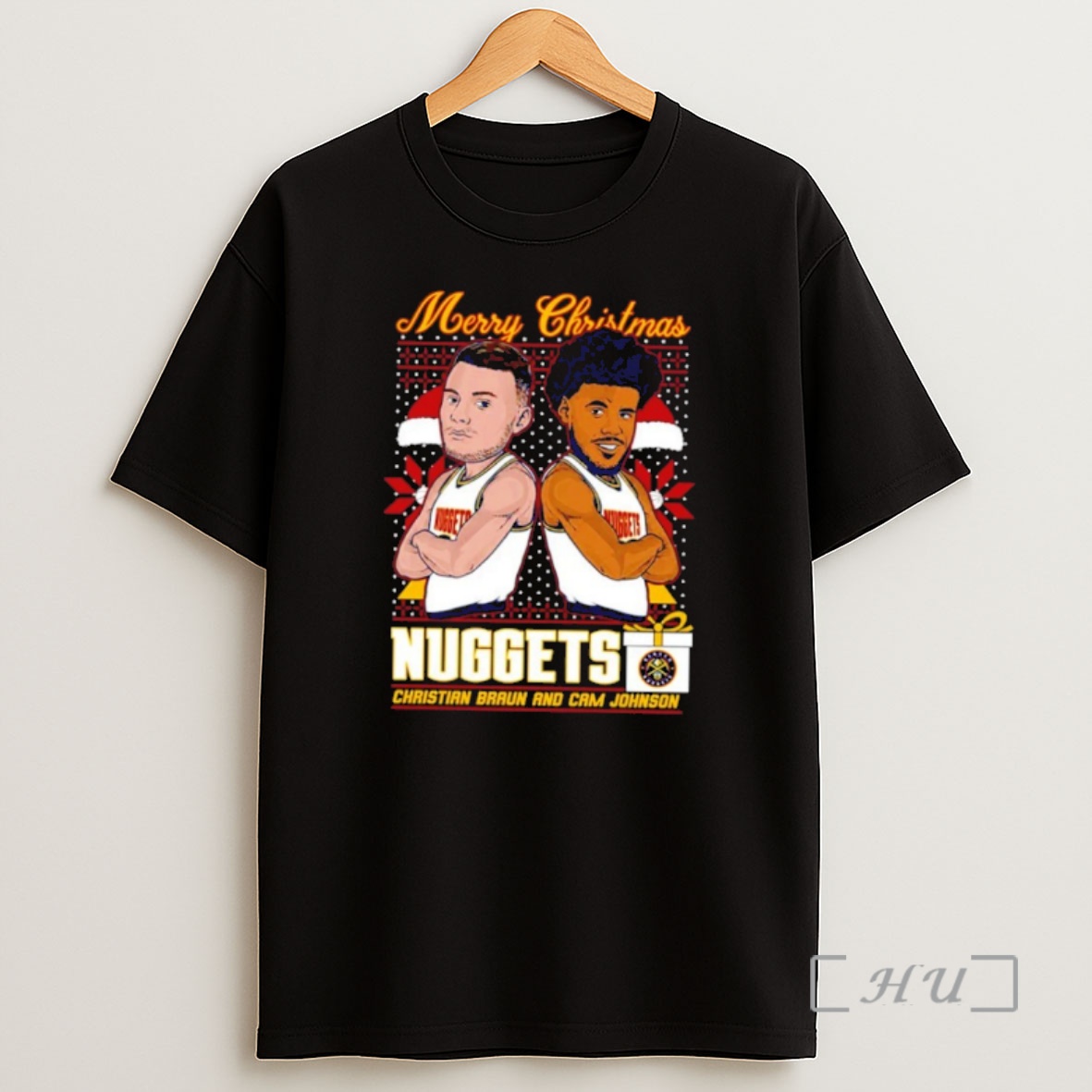 Officials Christian Braun And Cam Johnson Nuggets Merry Christmas Shirt Sweatshirt Tee