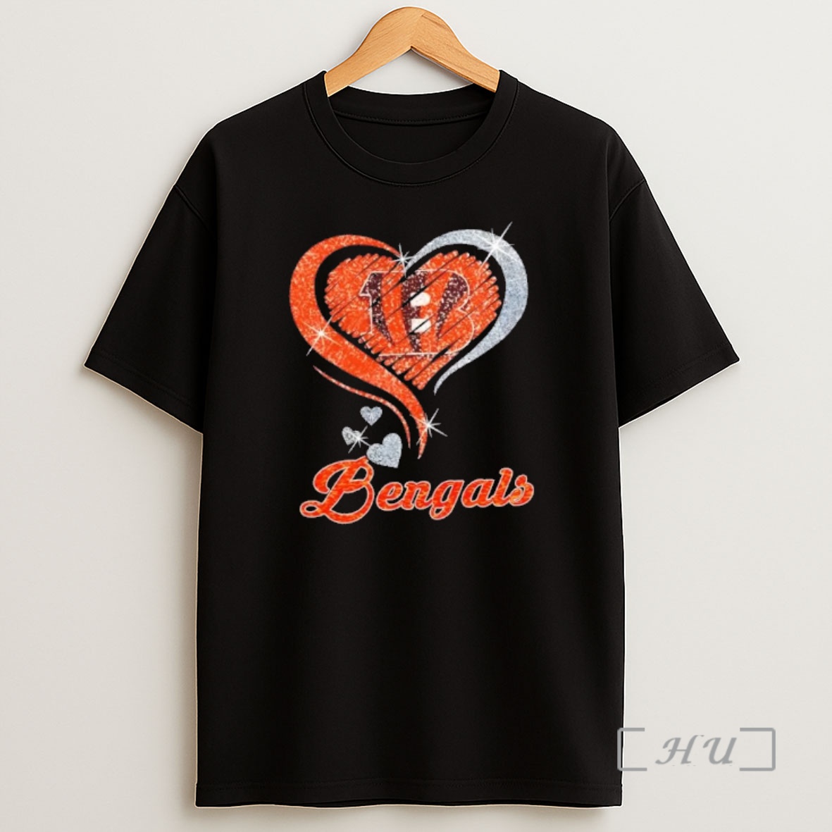Officials Cincinnati Bengals Football In Glitter Heart Fans Shirt Sweatshirt Tee