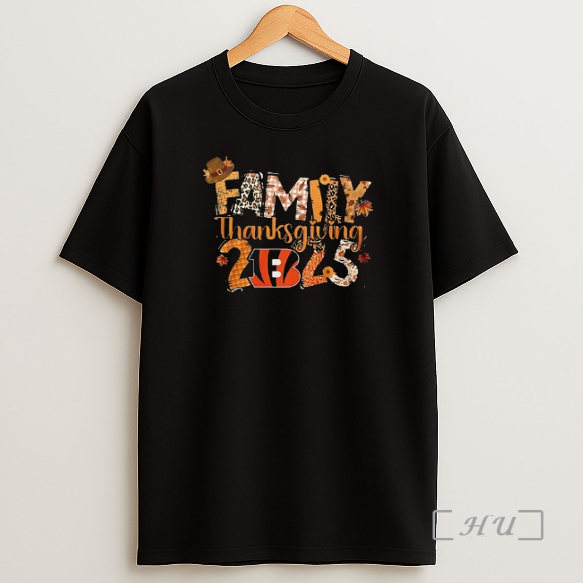 Officials Cincinnati Bengals X Family Thanksgiving Turkey Double Sided Graphic Shirt Sweatshirt Tee