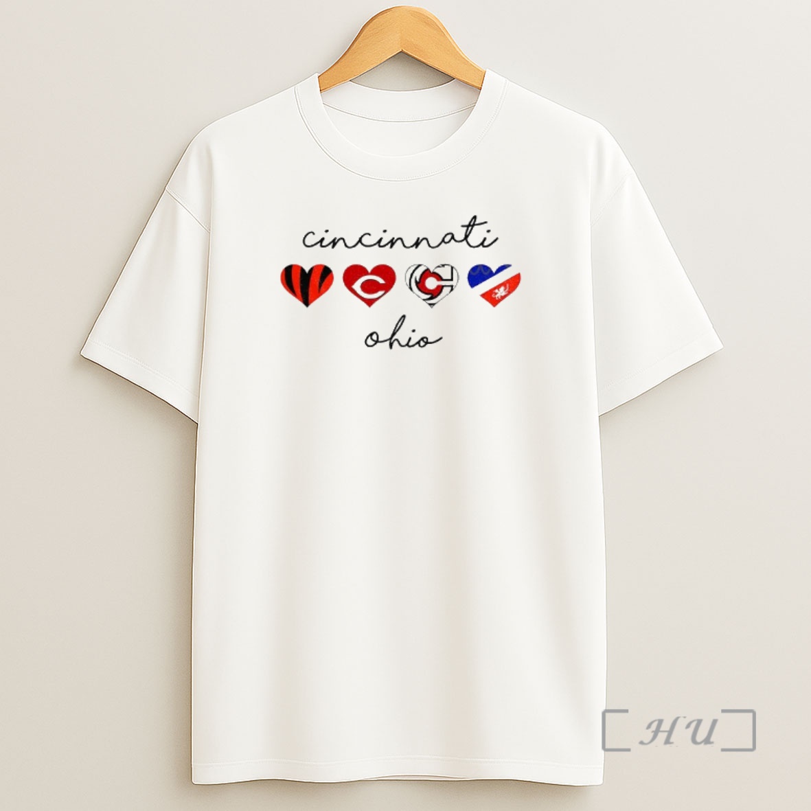 Officials Cincinnati Hearts Sports Teams Graphic Reds Bengals Fcc Cyclones Premium Shirt Sweatshirt Tee