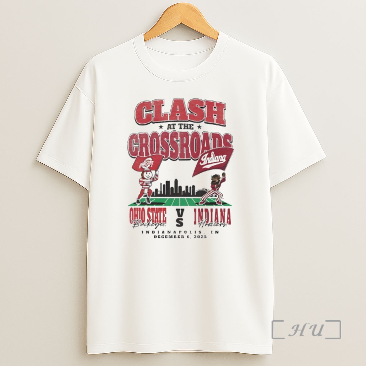 Officials Clash At The Crossroads Ohio State Buckeyes Vs Indiana Hoosiers 2025 Mascot Matchup Premium Shirt Sweatshirt Tee