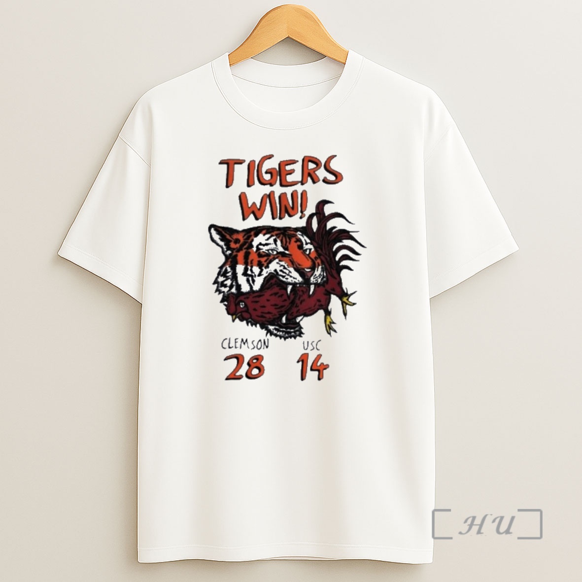 Officials Clemson Tigers 28 14 South Carolina Gamecocks 2025 Tigers Win Mascot Premium Shirt Sweatshirt Tee