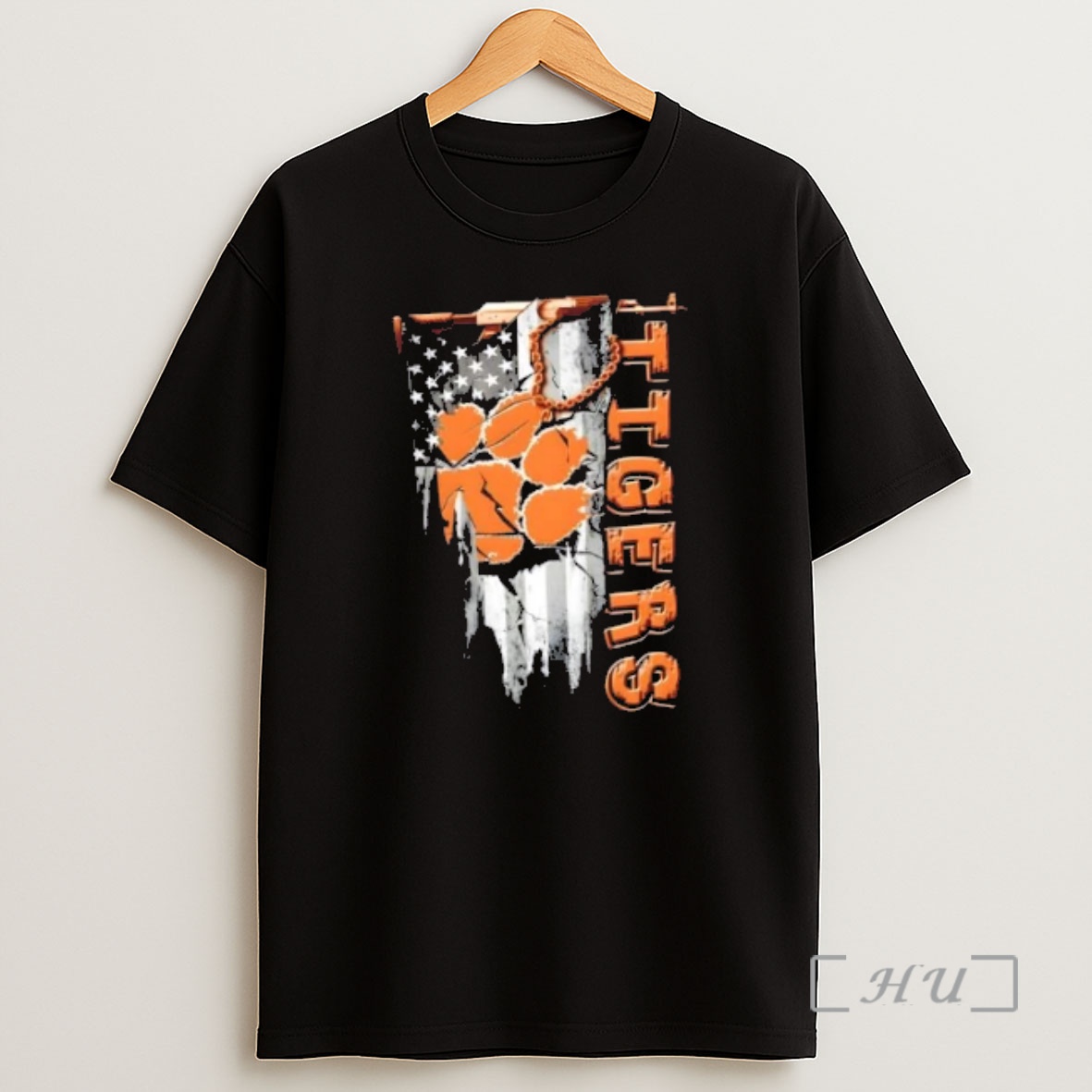 Officials Clemson Tigers Football Battle Shattered Usa Flag Rip Design Shirt Sweatshirt Tee