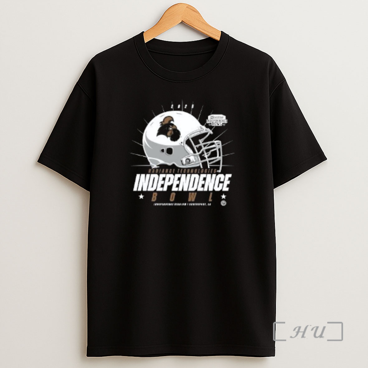 Officials Coastal Carolina Chanticleers 2025 Radiance Technologies Independence Bowl Helmet Logo Circle Black Shirt Sweatshirt Tee