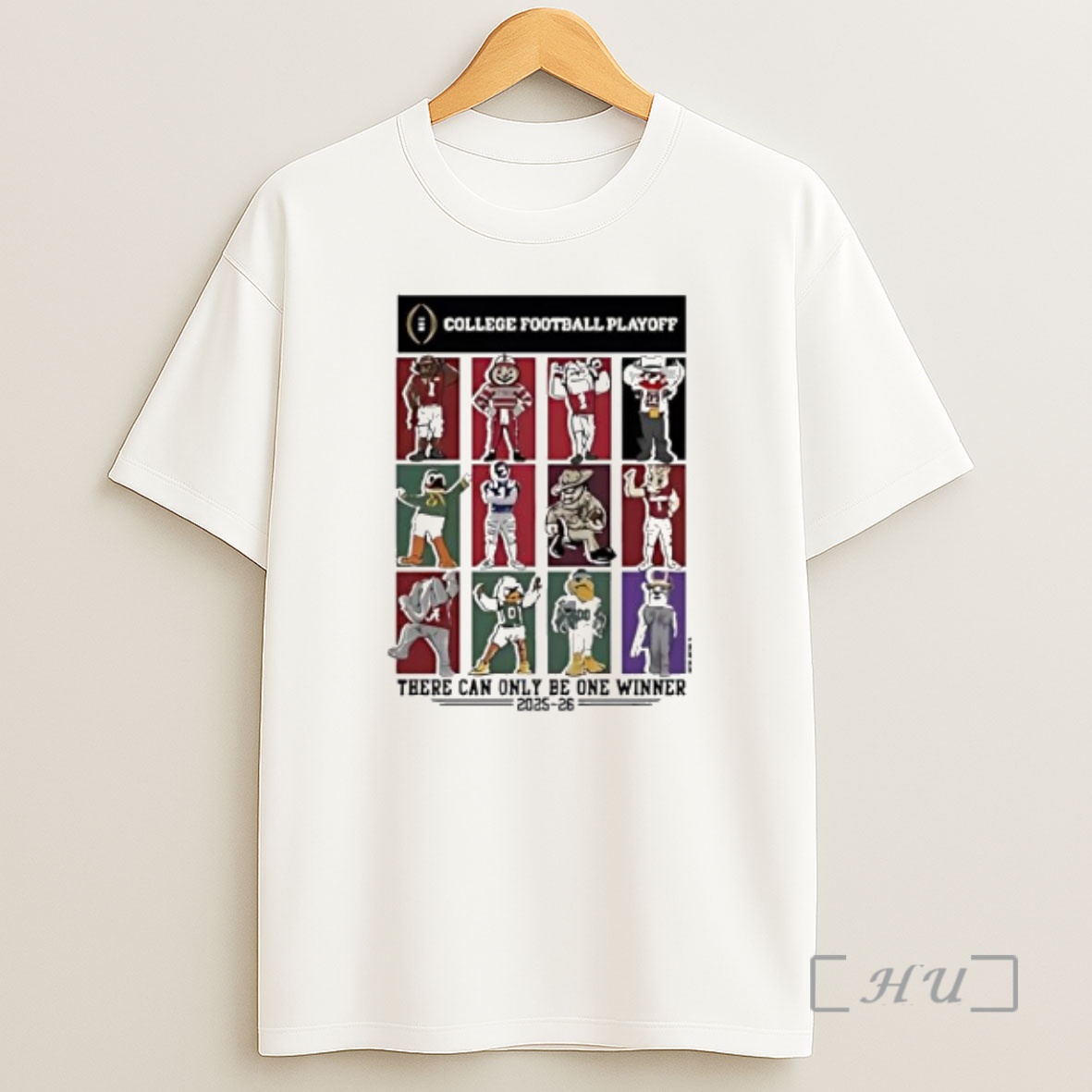 Officials College Football Playoff 12 Team Mascots There Can Only Be One Winner 2025 Shirt Sweatshirt Tee