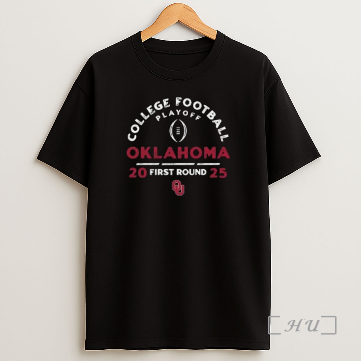 Officials College Football Playoff 2025 First Round Oklahoma Sooners Circle Black Shirt Sweatshirt Tee