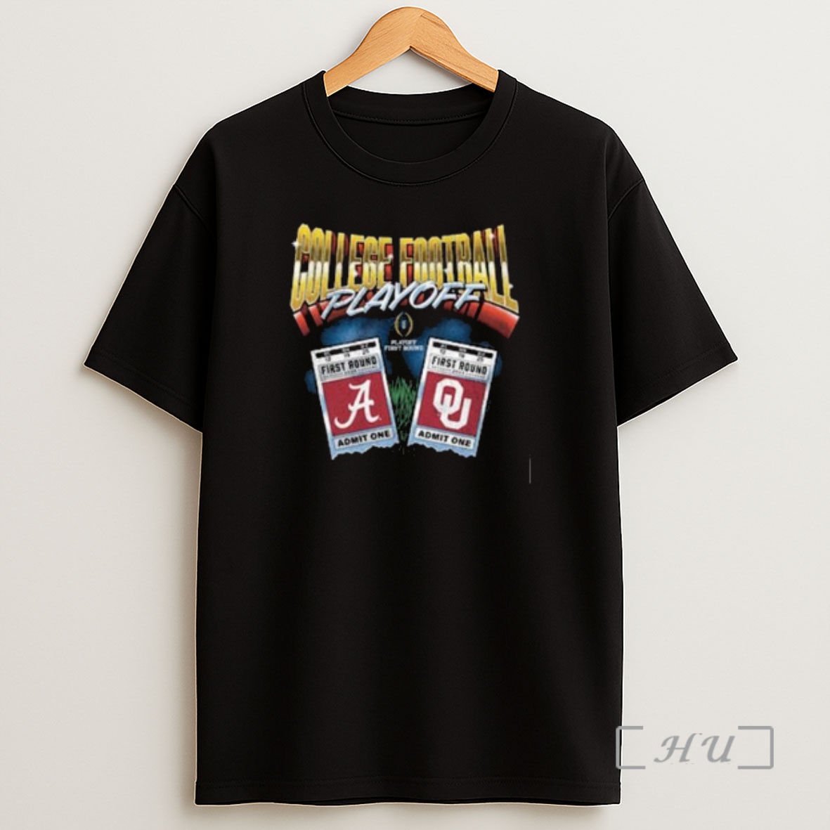 Officials College Football Playoff 2025 First Round Oklahoma Sooners Vs Alabama Crimson Tide Matchup Ticket Circle Black Shirt Sweatshirt Tee
