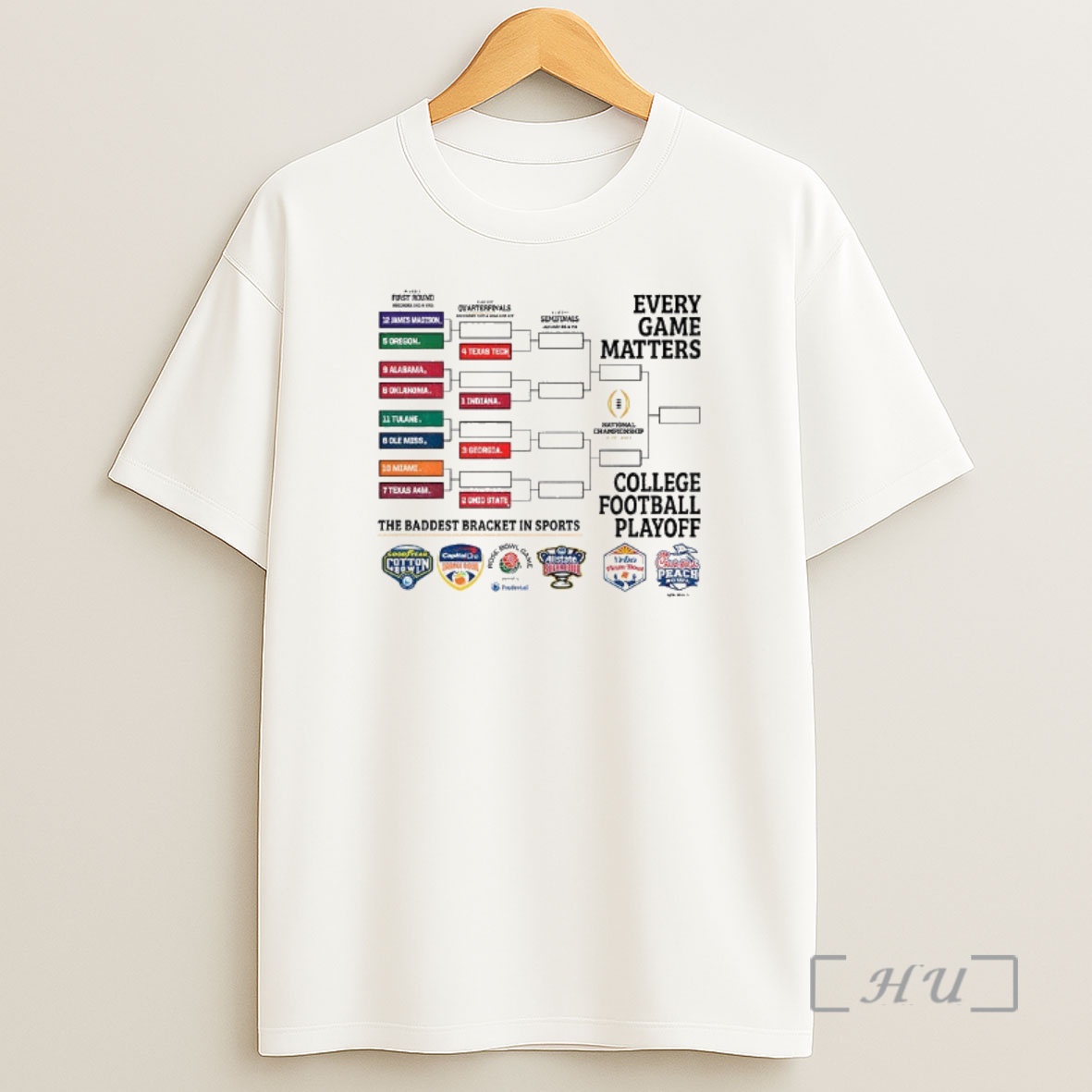 Officials College Football Playoff Cfp Bracket Every Game Matters College Football Playoff 2025 Shirt Sweatshirt Tee