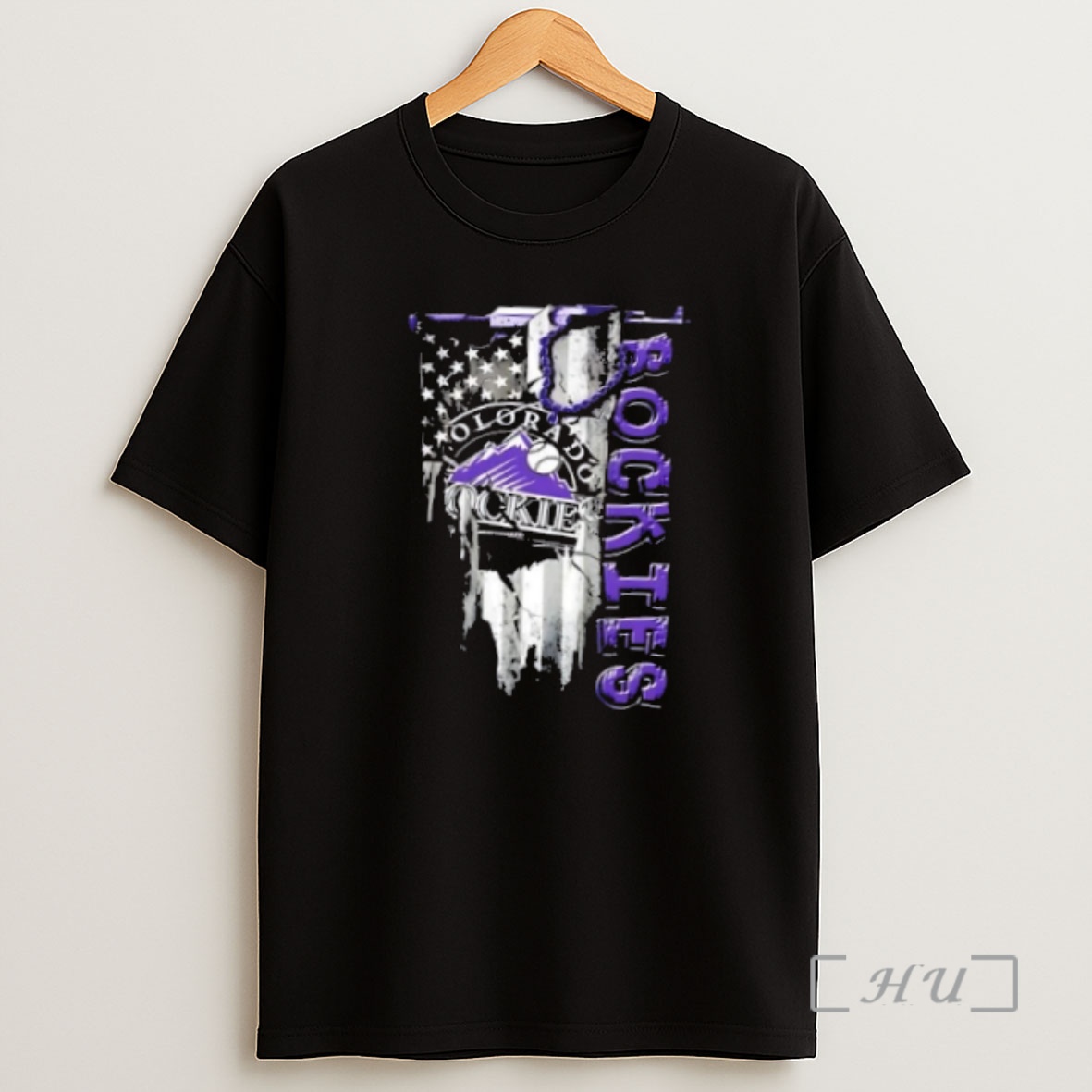 Officials Colorado Rockies Baseball Battle Shattered Usa Flag Rip Design Shirt Sweatshirt Tee