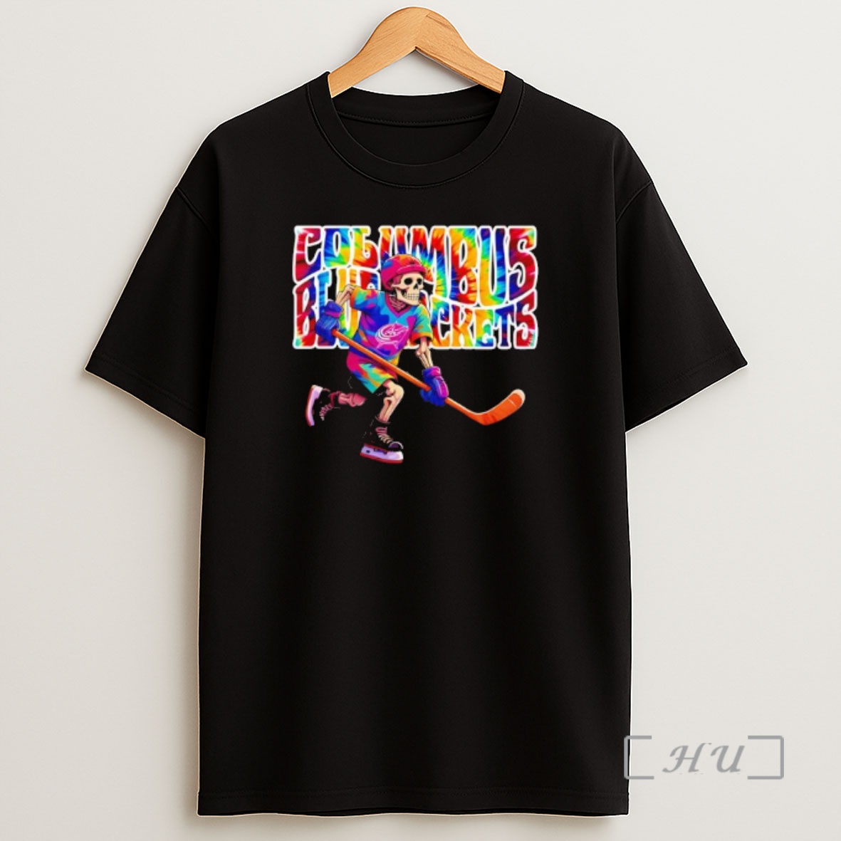 Officials Columbus Blue Jackets Grateful Dead Skeleton Playing Hockey Shirt Sweatshirt Tee