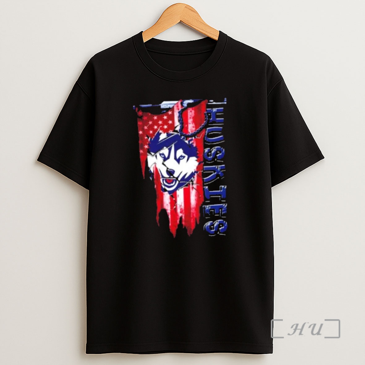 Officials Connecticut Huskies Football Battle Shattered Usa Flag Rip Design Shirt Sweatshirt Tee