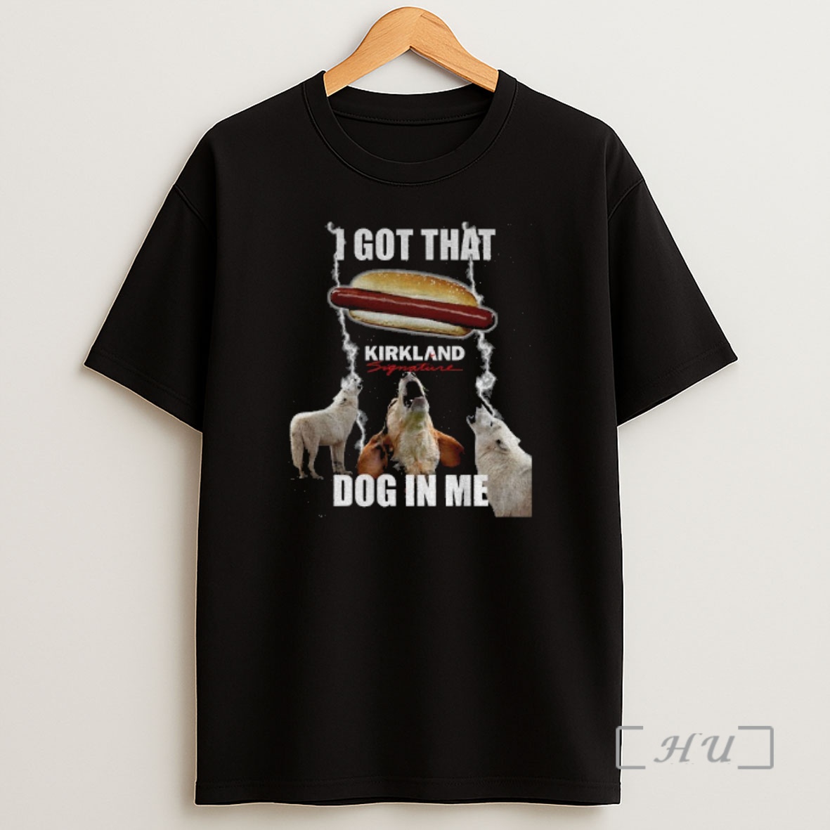 Officials Costco Kirkland Hot Dog I Got That Dog In Me Three Wolf Moon Parody Graphic Shirt Sweatshirt Tee