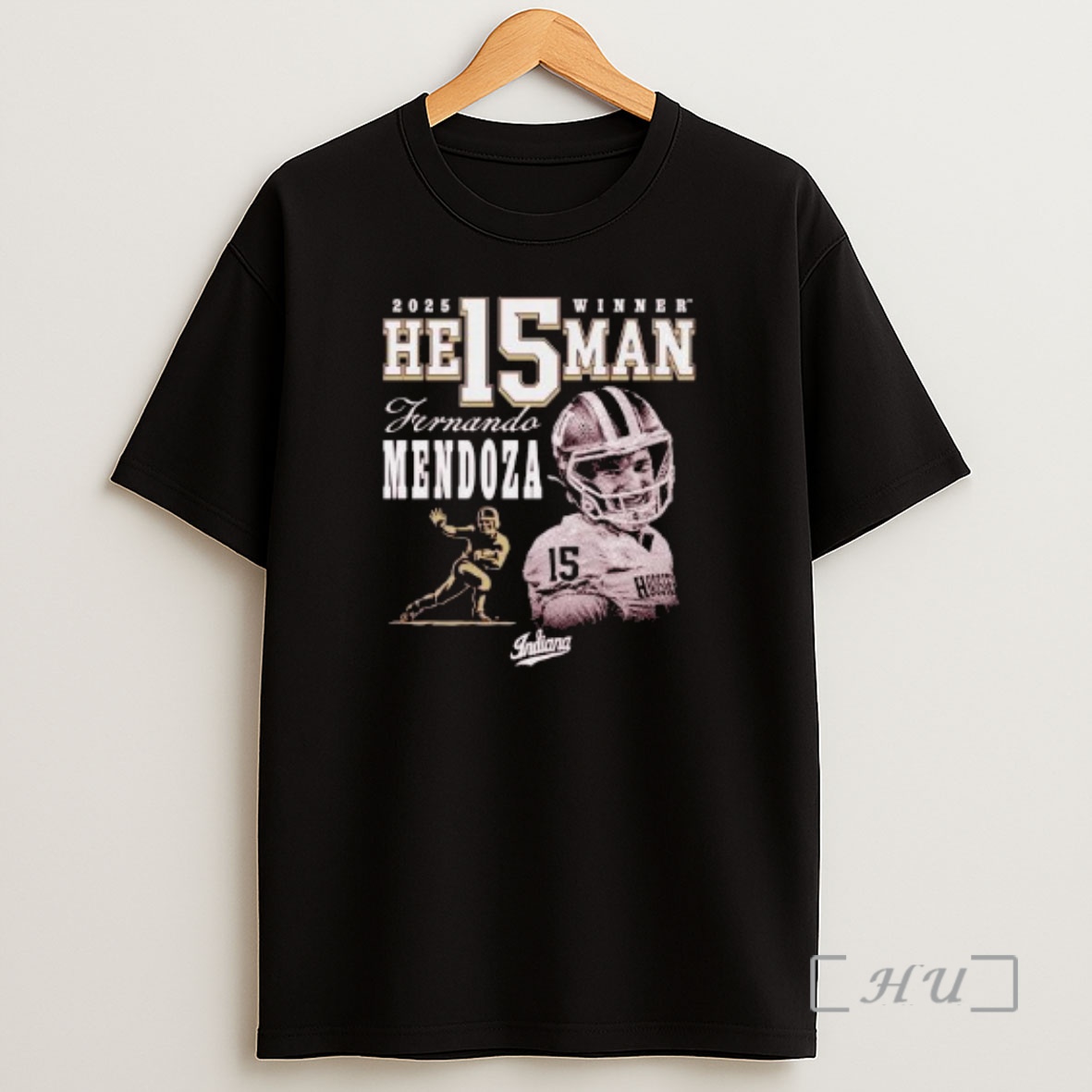 Officials Crimson Heisman Winner Fernando Mendoza Circle Black Shirt Sweatshirt Tee