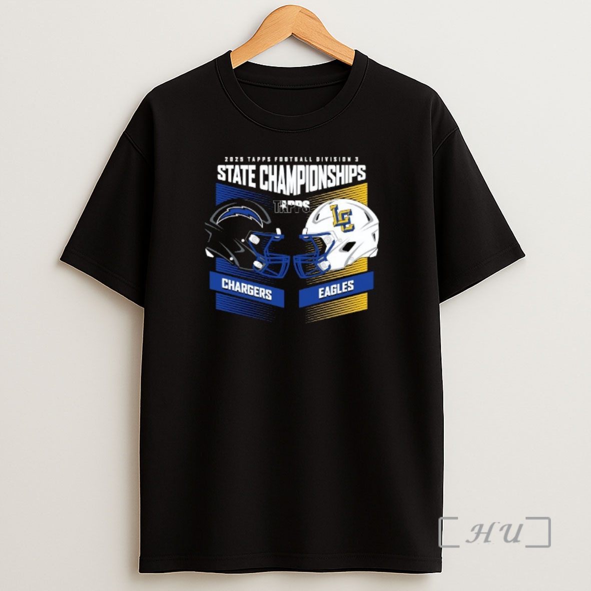 Officials Dallas Christian School Chargers Vs Lubbock Christian School Eagles 2025 Tapps Football State Championships H2h Div 3 Shirt Sweatshirt Tee