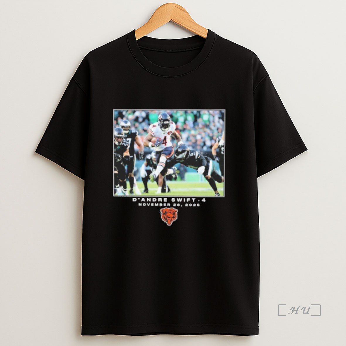 Officials Dandre Swift Black Chicago Bears Nfl 28 2025 Logo Premium Shirt Sweatshirt Tee