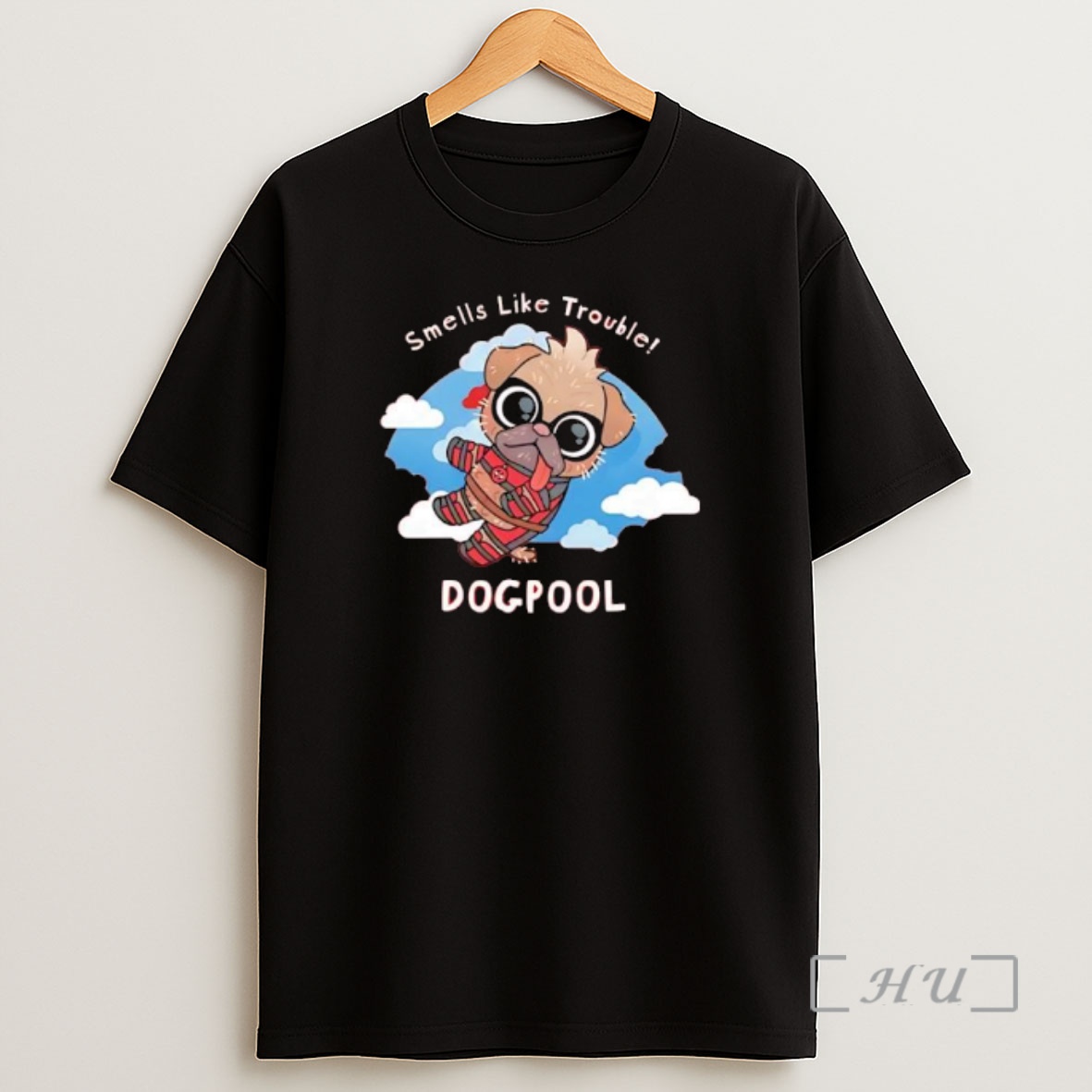 Officials Deadpool Smells Like Trouble Dogpool Graphic Shirt Sweatshirt Tee